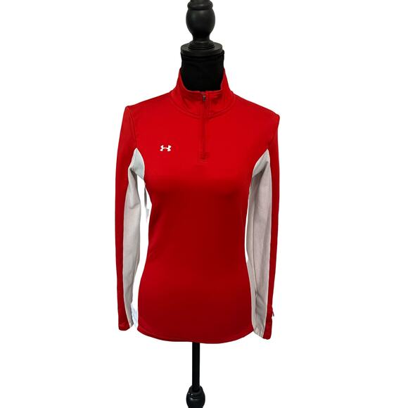 Under Armor ColdGear XS Red and White active top - Picture 1 of 6